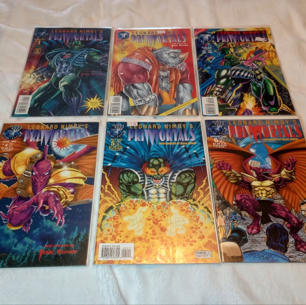 Leonard Nimoy's Primortals Comic Books  7-12 Adventure Action Superheroes Teckno